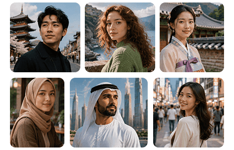 Representação multicultural autêntica Hunyuan Imagem 3