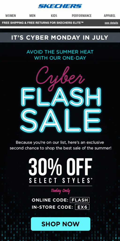 Skechers cyber hot sale monday sale