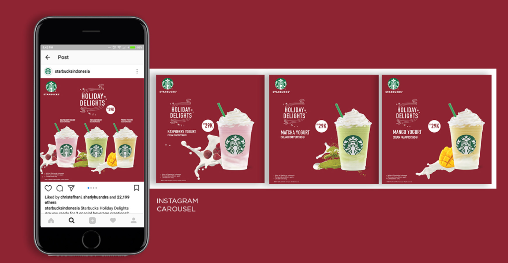 Starbucks Shoppable Instagram Carousel Ad