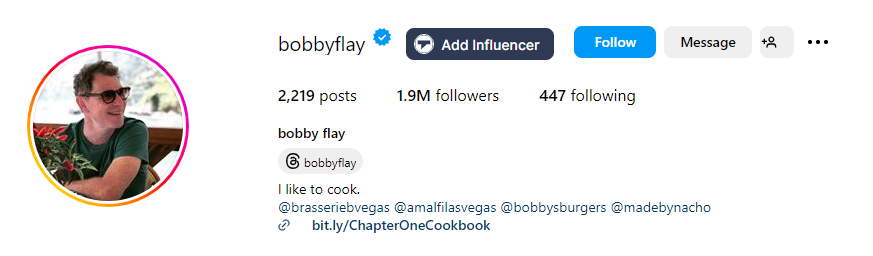 Food content creator - Bobby Flay