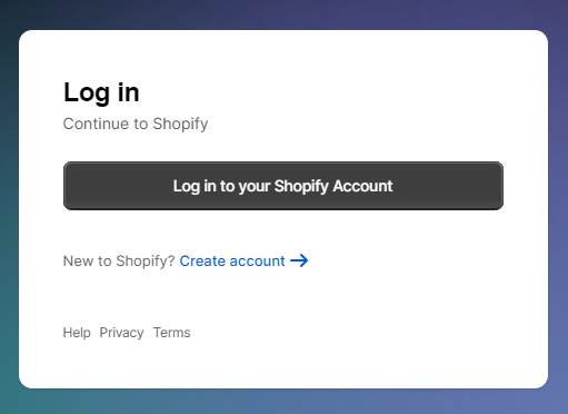 login to Shopify