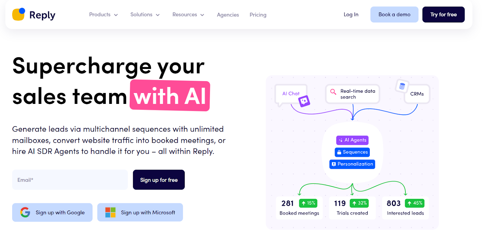 Reply.io: Uses AI to automate email outreach