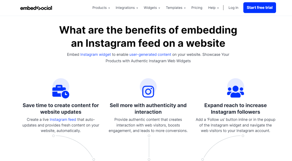 social media widget for website