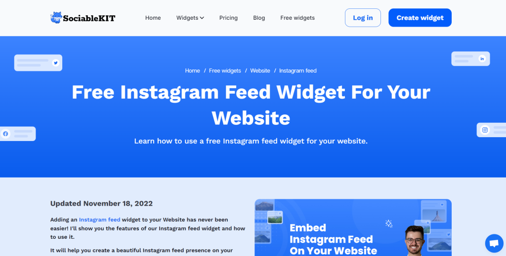 instagram widget for website
