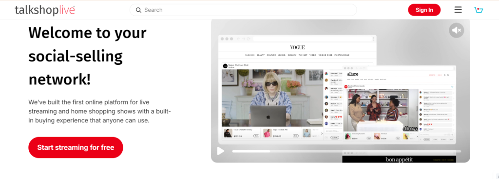 talkshoplive as video shopping platforms