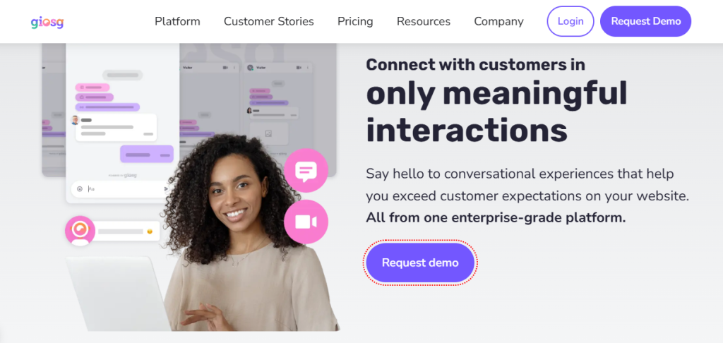 giosg as shopping platform