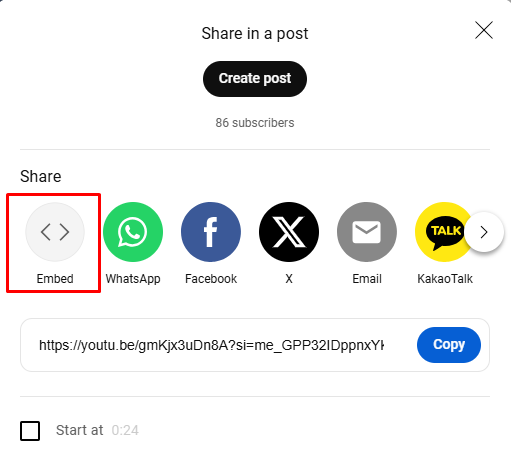 Video embed code
