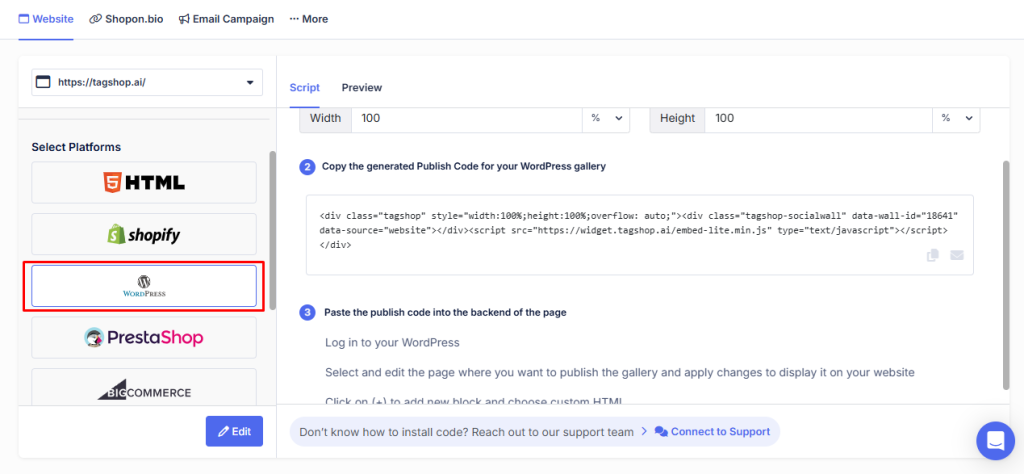 embed video in wordpress website