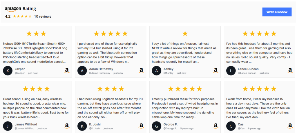amazon - product review site
