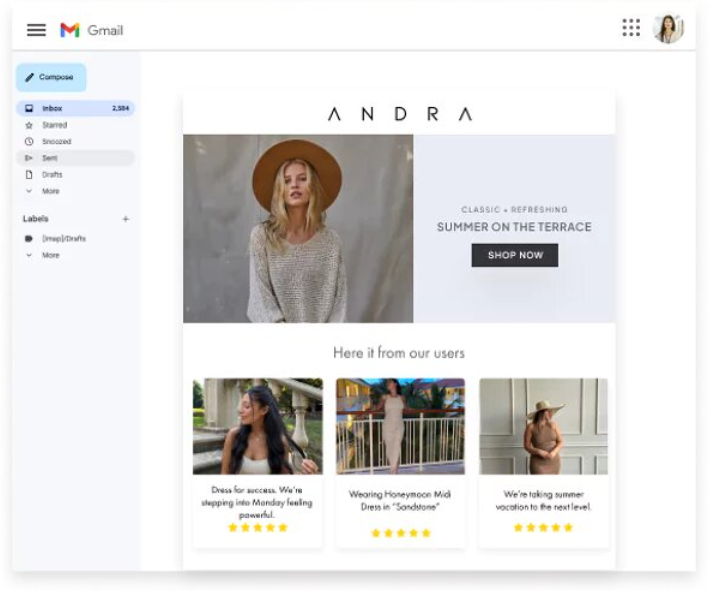 send customer feedback in emails