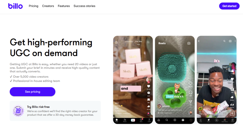find content creators with billo