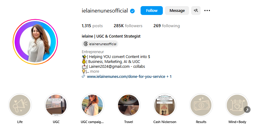 top ugc creators on Instagram