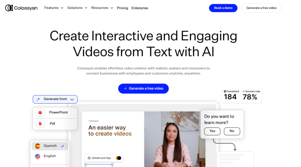 colossyan as AI video generator tool