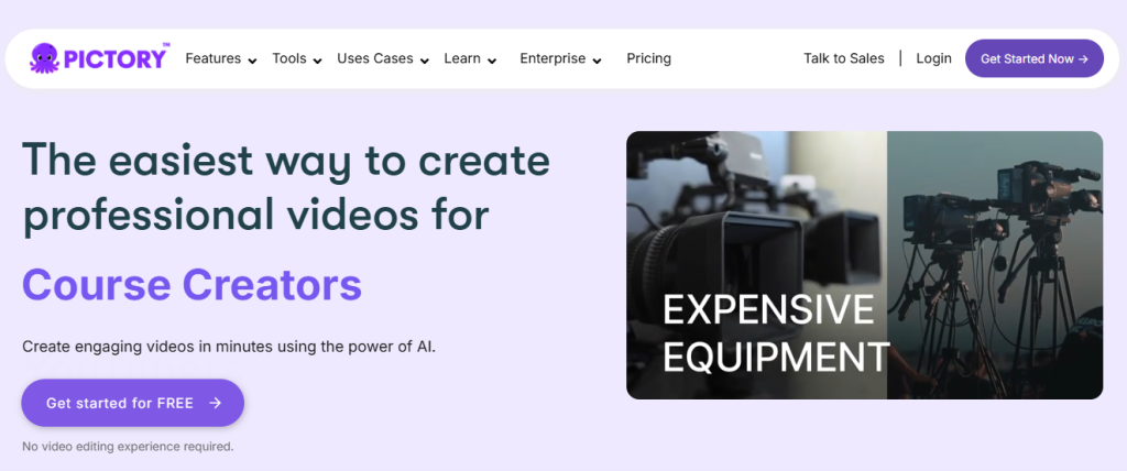 Pictory as a best AI video tool