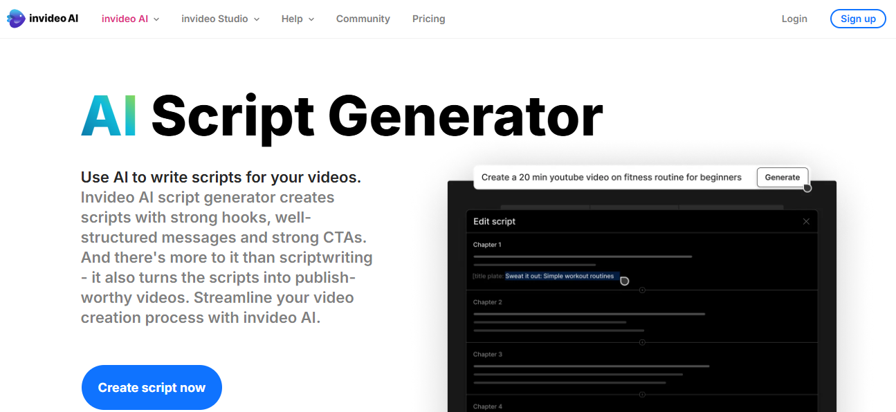 ai script generator for videos