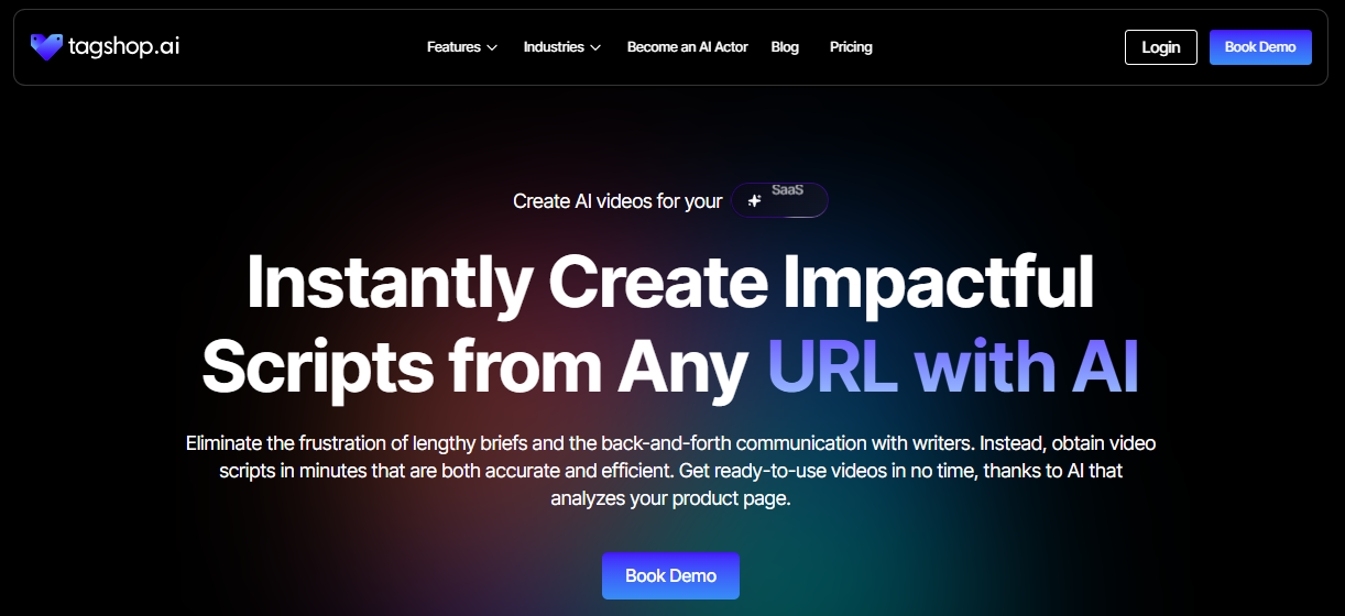 tagshop is best ai ugc ads platforms that also provide ai script writer