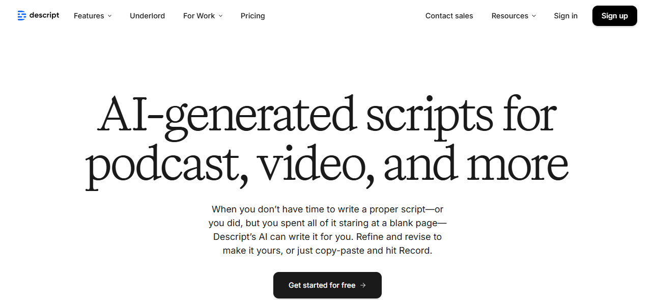 free AI script generators