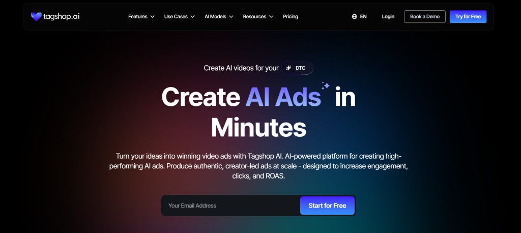 ai video ad maker tagshop ai