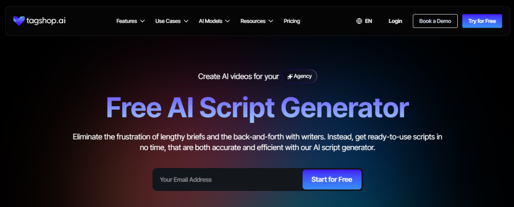 Tagshop AI script generator