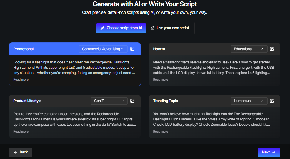 Create Product AI video for Amazon