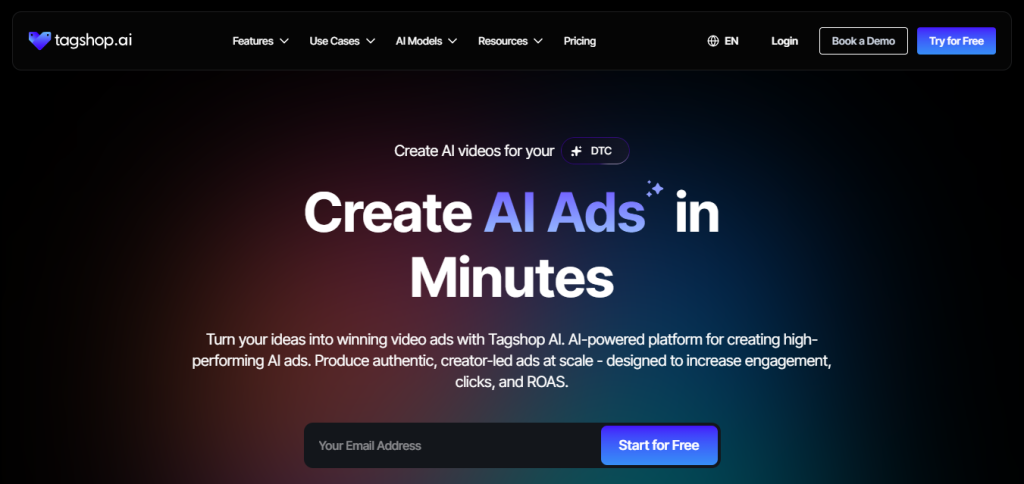 Tagshop AI video ad generator