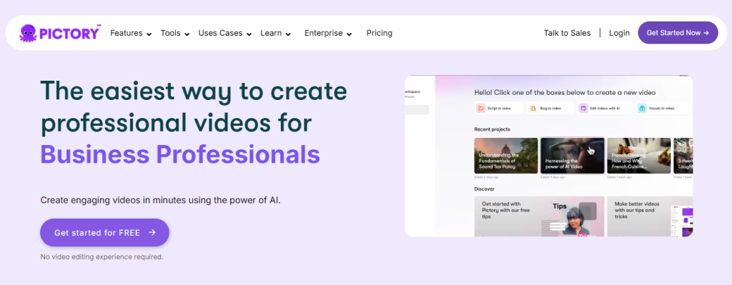 generate videos from product link