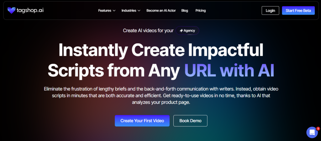 Tagshop is one of the best script-to-video generators