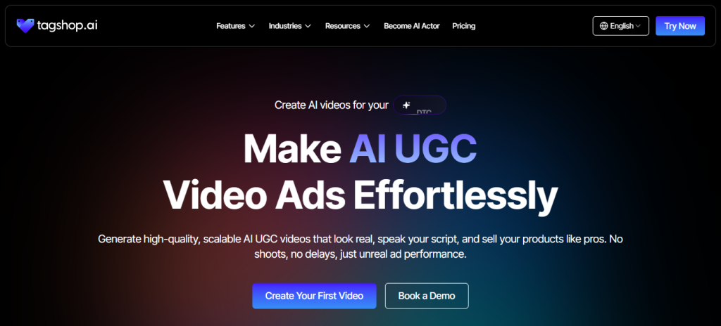 Tagshop as a best AI product demo video maker 