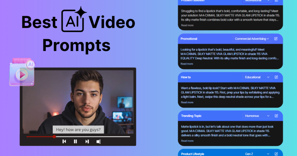 Video Ready 20+ Ready-to-Use AI Video Prompts (All Industries Covered)
