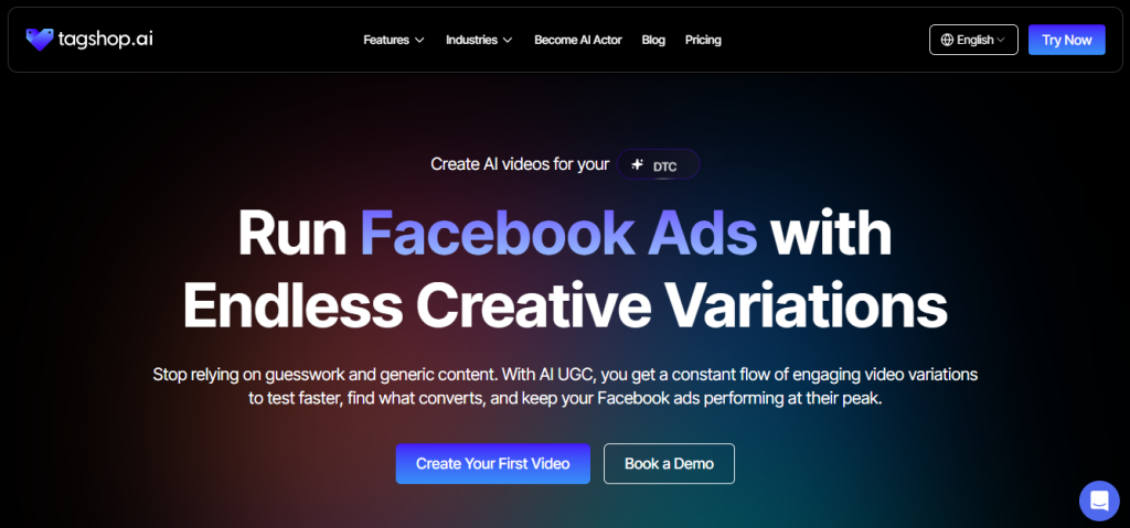Tagshop as a tool to create facebook ads with AI