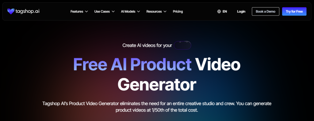 Tagshop AI Product Demo Video Maker