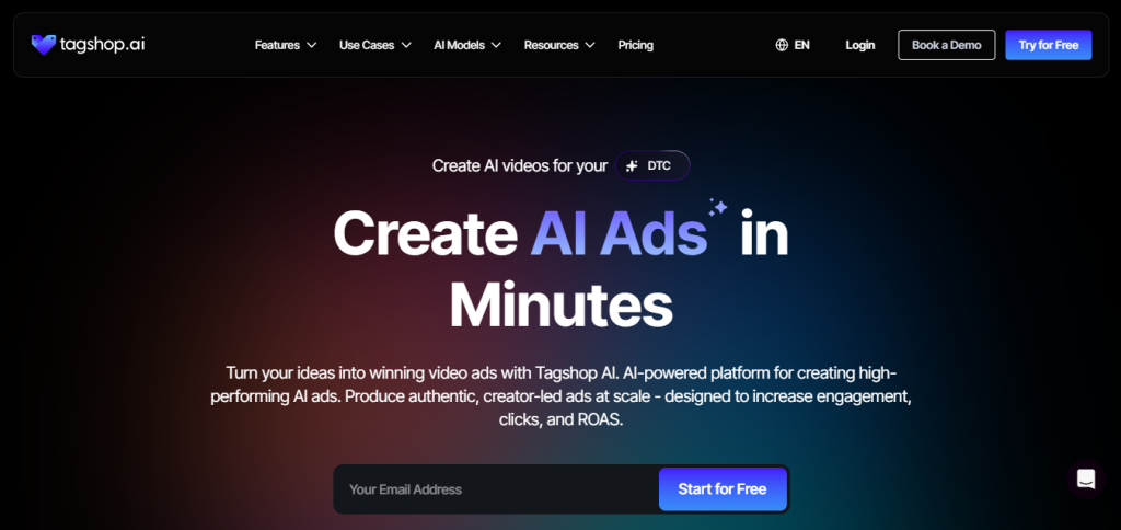 Tagshop AI ad genertor for performace marketing 