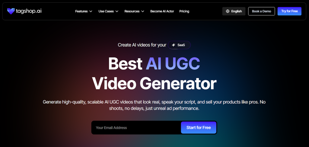 tagshop ai is an ugc video generator for lead campiagn 