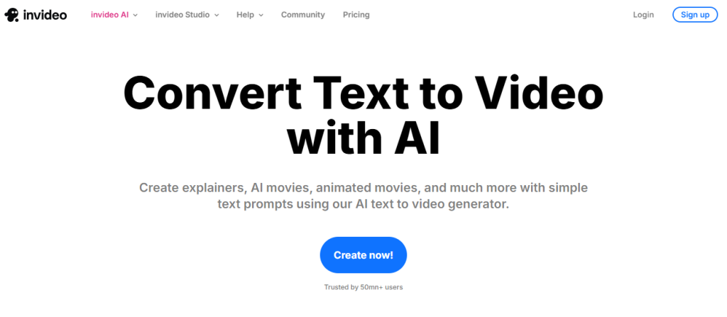 InVideo as best text to video generator