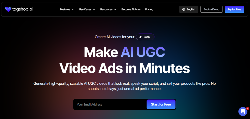 Tagshop as AI UGC ad generator