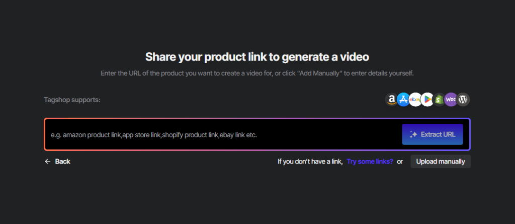 Tagshop AI as woocommerce URL to video generator