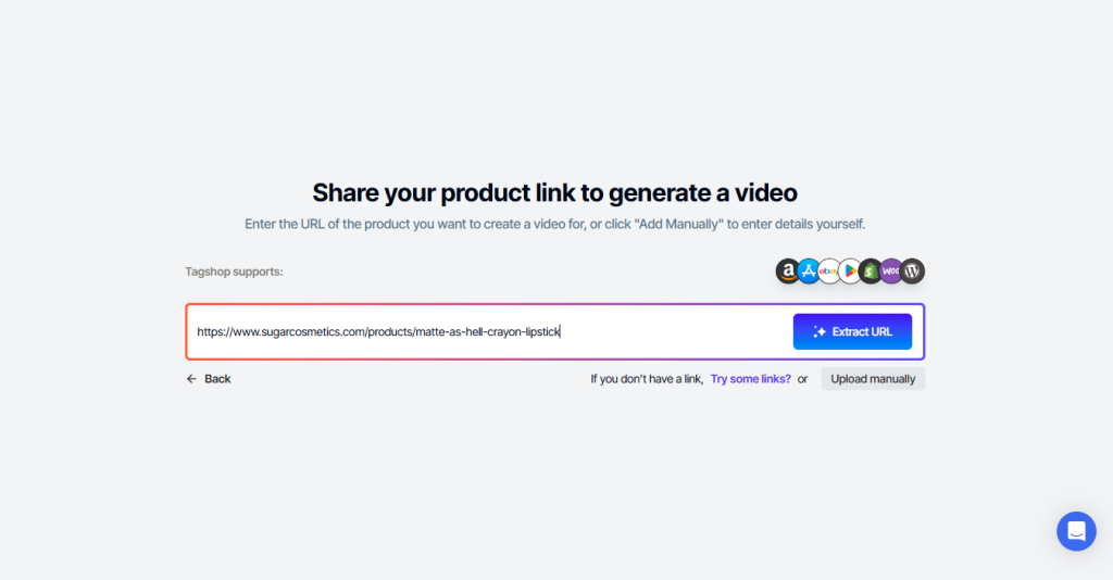 product details or paste the URL