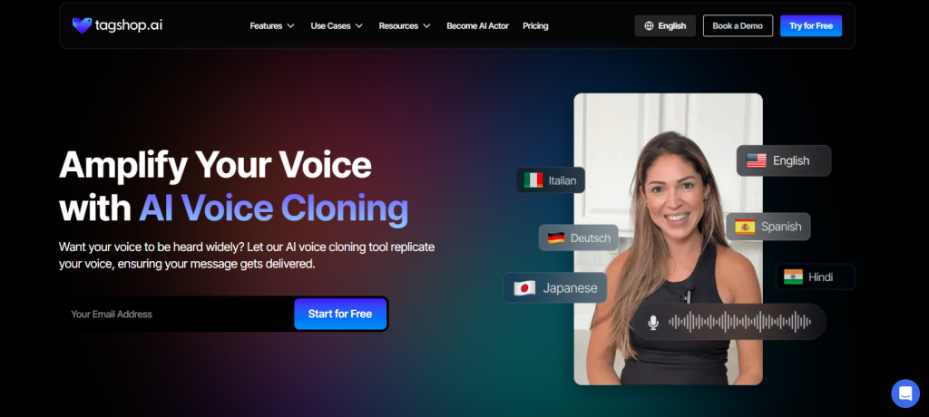 Tagshop is one of the best AI Voice cloning tools