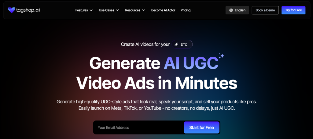 tagshop ai is an ai ugc video ads platform
