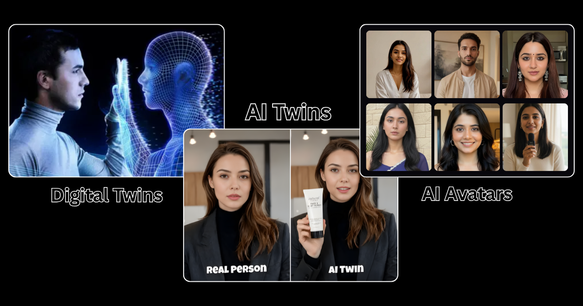 difference between AI Twin and Digital Twin and AI Avatars